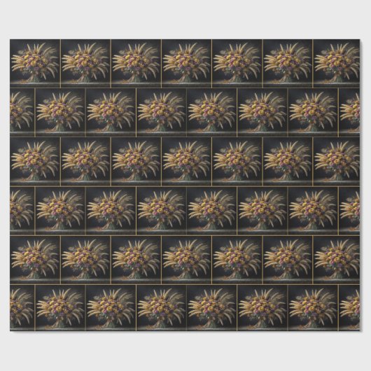 Herfsttarwestengels en mama boeket cadeaupapier (Vlak)