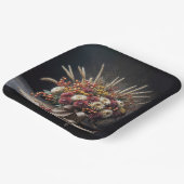 Herfsttarwestengels en mama boeket papieren bordje (Gebogen)