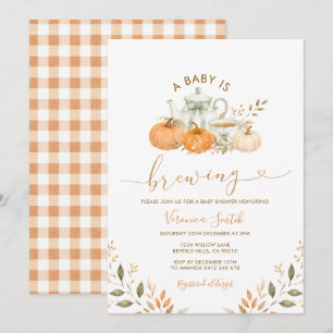 Herfstthee Baby Is Op Komst Baby Shower Pompoen Kaart