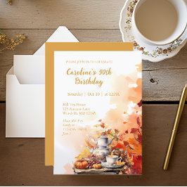 Herfsttheepartij Elegant 90e verjaardag  Kaart