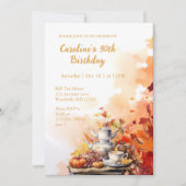 Herfsttheepartij Elegant 90e verjaardag Kaart (Voorkant)