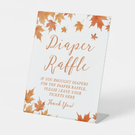 Herfstthema Baby Shower Luier Raffle Reclamebord Met Voetstuk