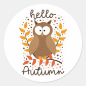 Herfstthema Baby Shower Ronde Sticker (Voorkant)