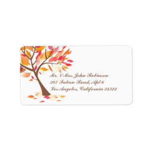 Herfstthema Boom Verzendlabels Etiket