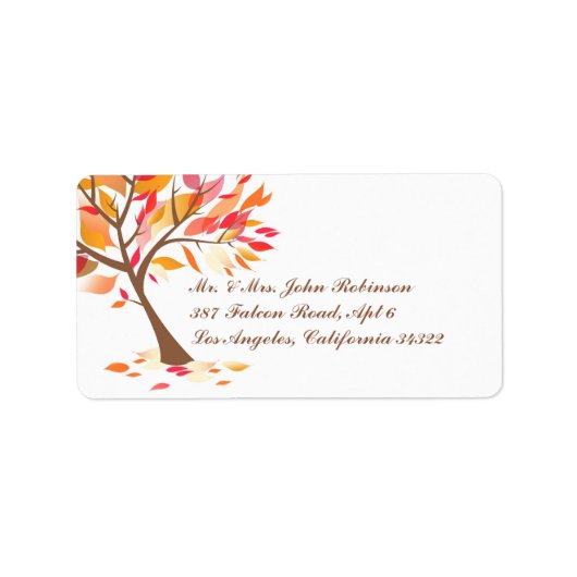 Herfstthema Boom Verzendlabels Etiket (Voorkant)