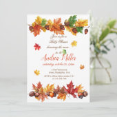 Herfstthema herfst verlaat Baby shower Kaart (Staand voorkant)