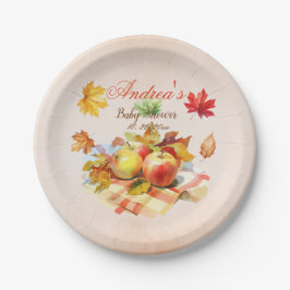 Herfstthema herfst verlaat Baby shower Papieren Bordje