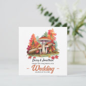 Herfstthema met champignon waterverf bruiloft bedankkaart (Staand voorkant)