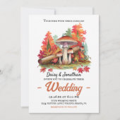 Herfstthema met champignon waterverf bruiloft kaart (Voorkant)