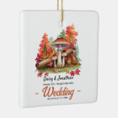 Herfstthema met champignon waterverf bruiloft keramisch ornament (Rechts)