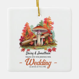 Herfstthema met champignon waterverf bruiloft keramisch ornament