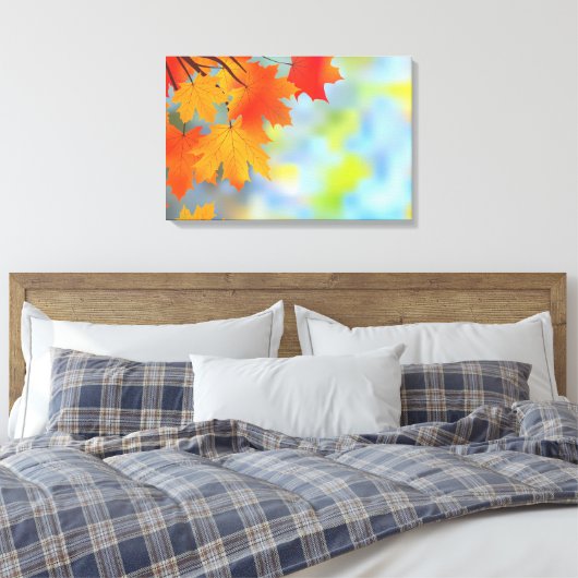 Herfstthema Mooi verpakt canvas Afdruk (Insitu (Slaapkamer))