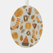 Herfstthema Naadloze Tegel Pattern Glas Ornament (Voorkant Rechts)