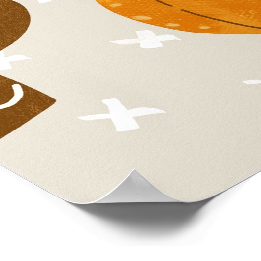 Herfstthema Naadloze Tegel Pattern Poster (Hoek)