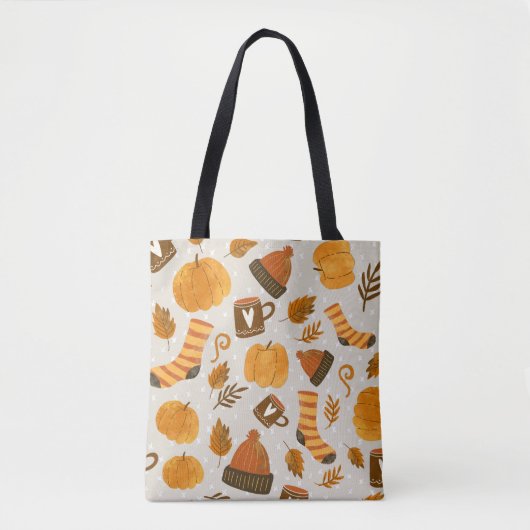 Herfstthema Naadloze Tegel Pattern Tote Bag (Voorkant)
