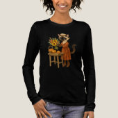 Herfstthema Thanksgiving met Cat Tri-Blend Shirt (Voorkant)