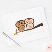 Herfstthema Uilen Bruiloft Rechthoekige Sticker (Envelop)