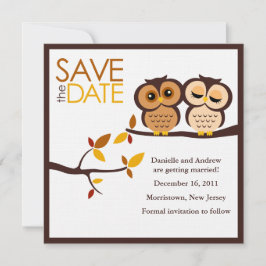 Herfstthema Uilen Bruiloft Save The Date