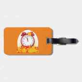 Herfsttijd verandering herfstbladeren en retro klo bagagelabel (Achterkant horizontaal)