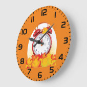 Herfsttijd verandering herfstbladeren en retro klo grote klok (Hoek)