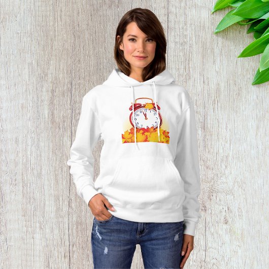 Herfsttijd verandering herfstbladeren en retro klo hoodie