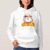 Herfsttijd verandering herfstbladeren en retro klo hoodie (Voorkant)