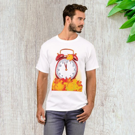 Herfsttijd verandering herfstbladeren en retro klo t-shirt