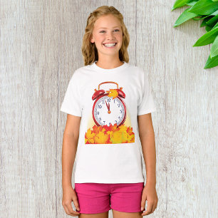 Herfsttijd verandering herfstbladeren en retro klo t-shirt