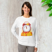 Herfsttijd verandering herfstbladeren en retro klo t-shirt