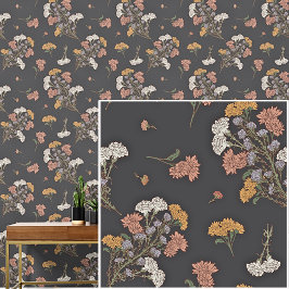 Herfsttinten Donkere Botanicals Bruin  Behang