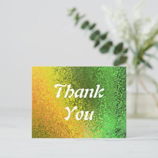 Herfsttinten Groen Geel Bedankt Bruiloft Briefkaar Briefkaart (Staand voorkant)