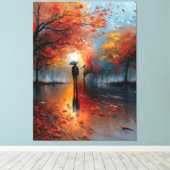 Herfsttinten op Rainy Boulevard Canvas Afdruk (Insitu (Houten vloer))