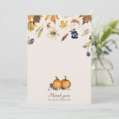 Herfsttinten Pompoen Specerijen Bedankkaart (Staand voorkant)