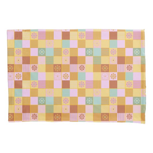 Herfsttinten quiltblokken kussensloop (Voorkant-Links)