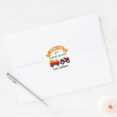 Herfsttractor Pumpkin Herfst Birthday Hartelijk da Ronde Sticker (Envelop)