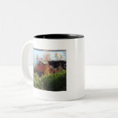 Herfsttrein Tweekleurige Koffiemok (Voorkant links)