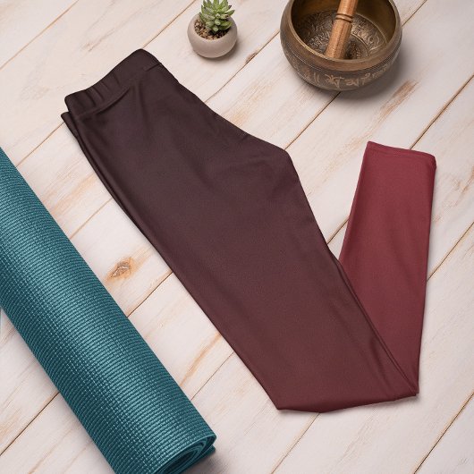Herfsttrend Kleur Crimson Red Ombre Leggings
