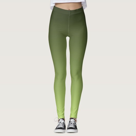 Herfsttrend Kleur Lente Groen Ombre Leggings (Voorkant)
