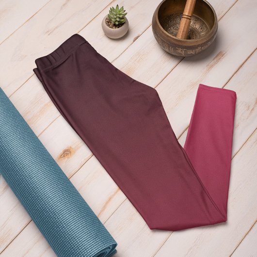 Herfsttrend Kleur Levendige Magenta Ombre Leggings