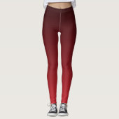 Herfsttrend Kleur Levendige Rode Ombre Leggings (Voorkant)