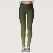 Herfsttrend Kleur Olijfgroen Ombre Leggings (Voorkant)