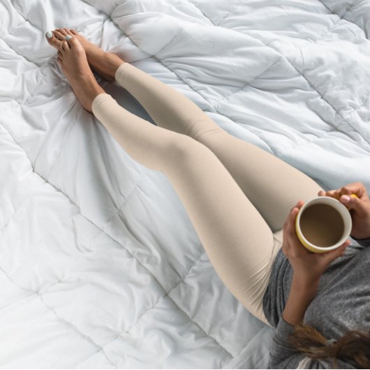 Herfsttrend Kleur Perzik Blush Solid Leggings