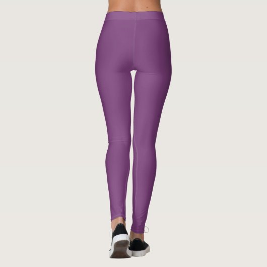 Herfsttrend Kleur Pruim Paarse Solid Leggings (Achterkant)