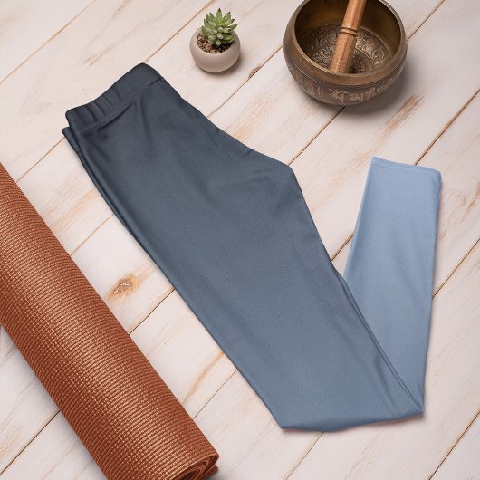 Herfsttrend Kleurpoeder Blauw Ombre Leggings