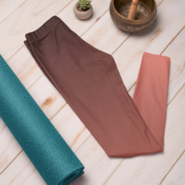 Herfsttrend Koraal Zonsondergang Ombre Leggings