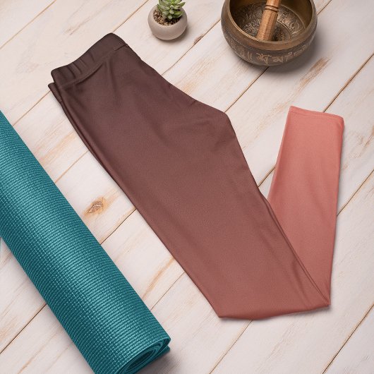 Herfsttrend Koraal Zonsondergang Ombre Leggings