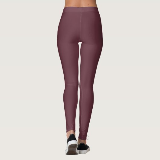 Herfsttrendkleur Donkerrode wijn Solid Leggings (Achterkant)