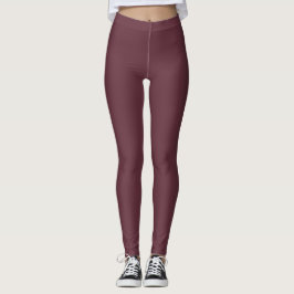 Herfsttrendkleur Donkerrode wijn Solid Leggings