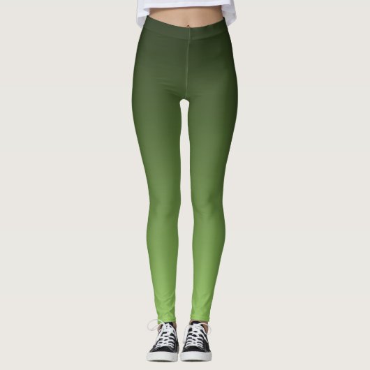 Herfsttrendkleur Kiwi Green Ombre Leggings (Voorkant)
