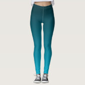 Herfsttrendkleur Levendige cyaan ombre Leggings (Voorkant)